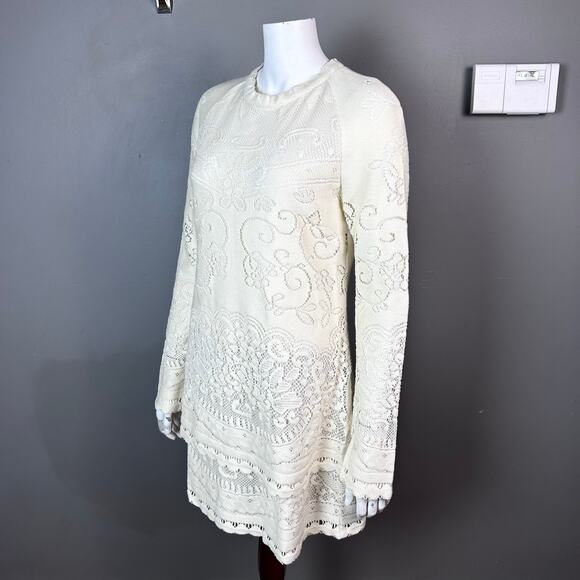 See By Chloe Dress size 8 FR 42 lace long sleeve Victorian sweater tiered - Picture 5 of 15